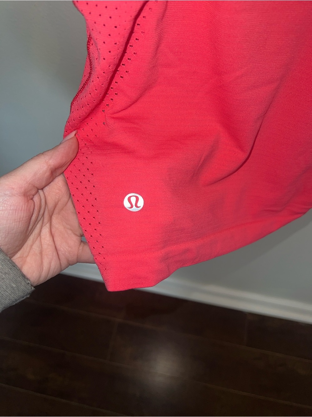 lululemon athletica Coral Pink Perforated Tank Top